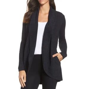 Barefoot Dreams CozyChic Lite Cardigan in Dark Gray